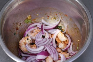 Thai Grill Shrimp in Roasted chili dressing